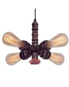 Pendant light, 4xE27, D.20cm, metal, bronze
