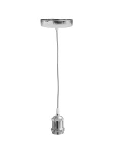 Light bulb with cord, E27, H.100cm, silver