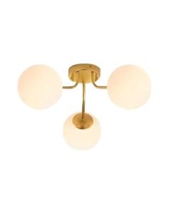 Ceiling light, 3xE27, D.40cm, metal/glass, gold