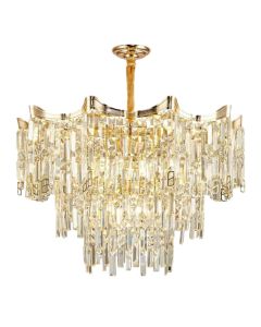 Ndricues I varur, 12xE14, D.60cm, metal/kristal, gold