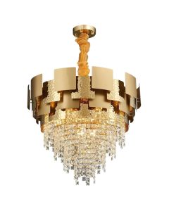 Ndricues I varur, 12xE14, D.60cm, metal/kristal, gold