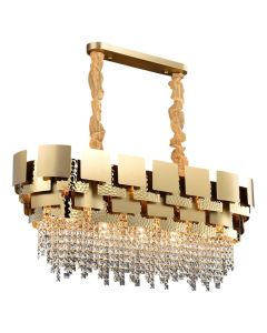 Ndricues I varur, 12xE14, 80x35cm, metal/kristal, gold