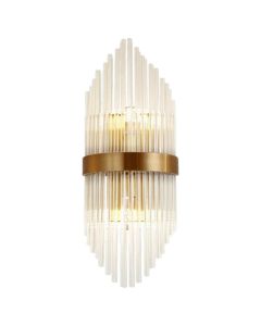 Ndricues muri, 2xG9, 10x35cm, metal/kristal, gold