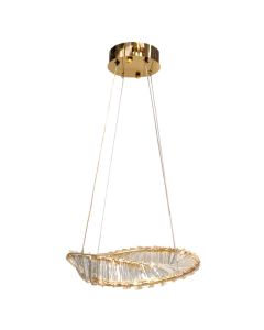 Ndricues i varur LED, 25W, 2100lm, D.40cm, metal/kristal, gold
