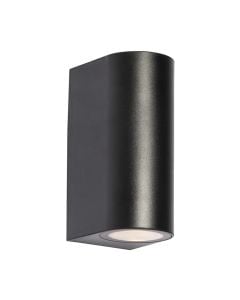 Outdoor wall light, 2x3W, 3000K, 15.5x6.5x7.5cm, IP65, aluminum, black