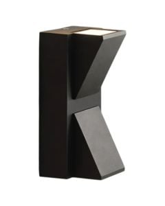 Outdoor wall light, 2x3w, 14x7.6x6.3cm, IP65, aluminum, black