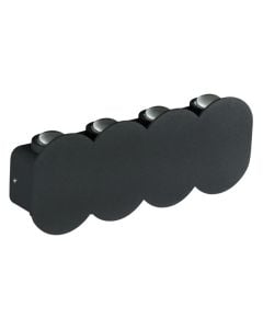 Outdoor wall light, 8W, 3000K, 21x8x3.5cm, IP65, aluminum, black