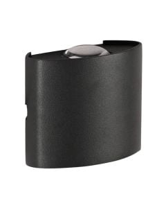 Outdoor wall light, 2W, 3000K, 8x7x3.6cm, IP65, black