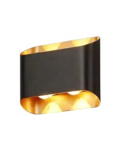 Outdoor wall light, 4W, 3000K, 13x10x4.2cm, IP65, black/gold