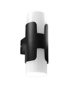 Outdoor wall light, 8W, 3000K, 16x7x6.5cm, IP65, aluminum, black