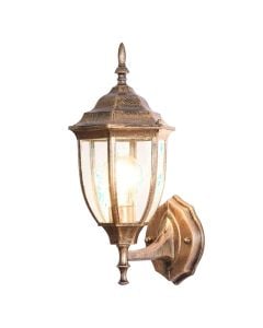 Outdoor wall light, E27, 16x22x36cm, IP65, aluminum/glass, bronze
