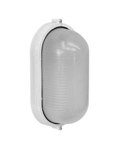 Outdoor wall light, E27, 21x11x10cm, metal/glass, white
