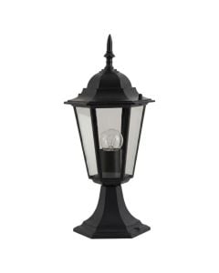Floor lamp, E27, 17x17x43cm, IP44, aluminum/glass, black