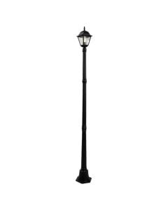 Post lamp, E27, 17x17x180cm, IP44, aluminum/glass, black
