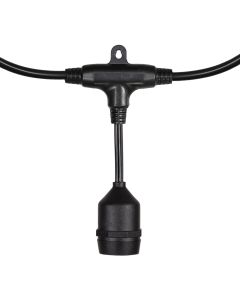 String of light bulbs, each 60cm, 20xE27, 10m, 2x0.75mm, black