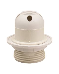Plastic lampshade, E27, with ring, white