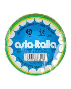 PVC insulating tape, 0.15mm x19mm x 25M, yellow/green