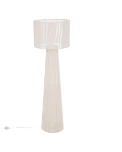 Pedestal lamp, E27, D.45cm, H.145cm, textile, white