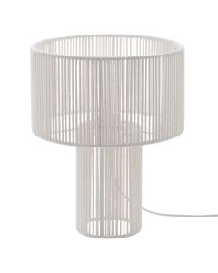 Ndricues tavoline, E27, D.27cm, H.34cm, tekstil, e bardhe