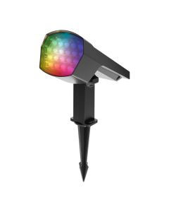 Solar ground light, 12W, 300lm, RGB, plastic, black, IP65, 18x10x30cm