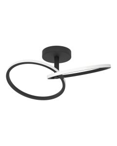 Ceiling light, LED, 1500lm, 2700-6500K, aluminum, 28x47cm, black