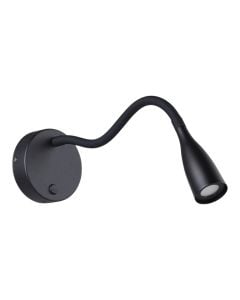 Wall light, LED, 320lm, 3000K, metal, 11x43cm, black