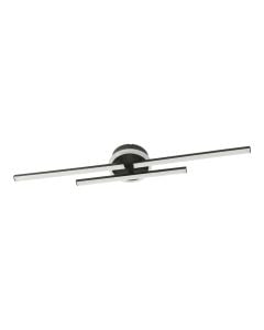 Wall light, LED, 2500lm, 4000K, metal, 72x14cm, black