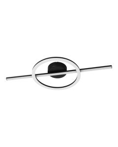Wall light, LED, 2600lm, 2700-6500K, metal, 66x30cm, black