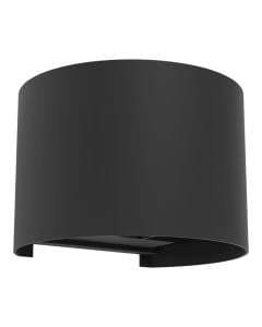 Outdoor wall light, 840lm, 3000K, aluminum, IP54, 13x10cm, black