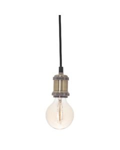Light bulb with cord, E27, H.80cm, gold