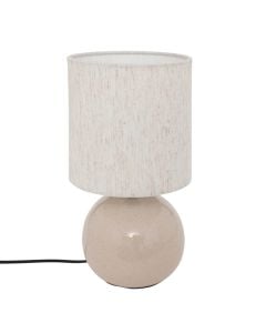 Table lamp, E14, H.28cm, ceramic, beige