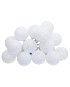 String of LED lamps, 16 LEDs, D.3.5cm, white, with battery