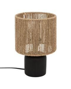 Table lamp, E14, H.24cm, natural thread, black