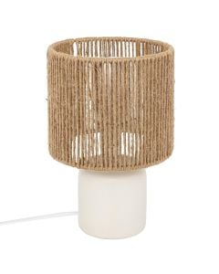 Table lamp, E14, H.24cm, natural thread, white