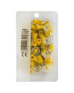 Insulated Ring Terminals 2.5-6mm² / 10mm, 50pc/pack