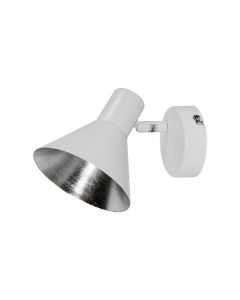 Spot light, 1xE14 max.28W,metal,white outside and silver inside,bulb excluded