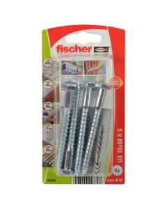 Fischer Universal plug UX 10 x 60 RS K with rim and screw 8 x 80