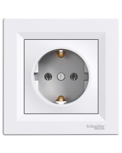 Prizë Schneider 2P+E, 2 modular, 3680 W, 16 A 250 V AC, ABS+ASA+PC, IP20,    2 x 2.5 mm², 8.3x8.3x4.2 cm