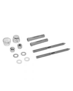 Fischer 2 wall plugs UX 10 x 60, 2 stud screws M8 x 110, 2 washers B 8.4 DIN 125, 2 plastic washer 8,4 x 16 x 1,6, 2 cap nuts FA 8, 2 cover caps chrome plated