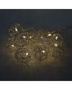 LED light string EMOS, 10LED, XMAS, METALBAL, 1M, IP20, 3000 K