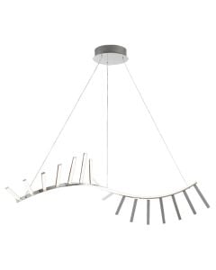 Pending lamp, SMD LED, 45W, 3150Lm, 3000K, metal/alumin/acrylic, chrome, 114x35xH150cm