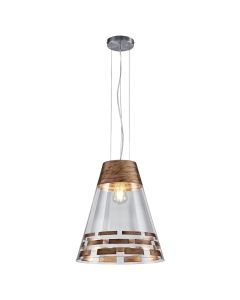 Pending light 'Windsor' 60 W, 1xE27, Ø37xH150 cm, metal/xham, IP20, nickel mat / copper