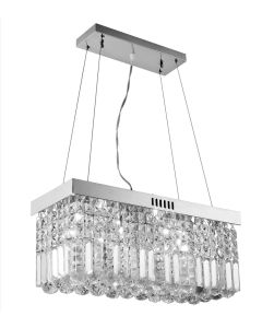 Ndriçues i varur 6x40 W, G9, D50xW20xH18 cm, matal/kristal, ngjyrë kromi, IP20