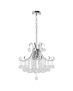 Ndriçues i varur 7x40 W, E14, D45 cm, matal/kristal, ngjyrë kromi, IP20