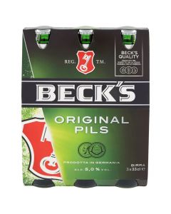 Birrë, shishe, Beck's, Original pils, 3 x33 cl, 5% alkool