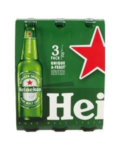 Birrë, shishe, Heineken, Pure malt lager, 3 x33 cl, 5% alkool