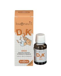 Nutritional supplement in drops format, Buonavit D3K