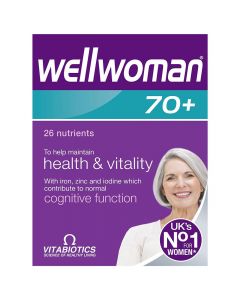 Suplement ushqimor me multivitamina, për femra në moshën mbi 70 vjeç, Wellwoman® 70+, Vitabiotics, 30 tableta