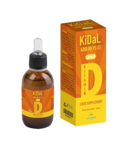 Nutritional supplement with 400 IU vitamin D, fish oil and DHA, for children, Kidal