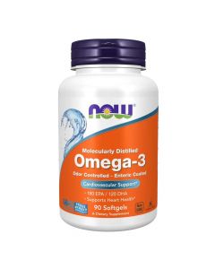Suplement ushqimor me acide yndyrore Omega 3, NOW Omega 3 Enteric, 90 kapsula xhelatinoze